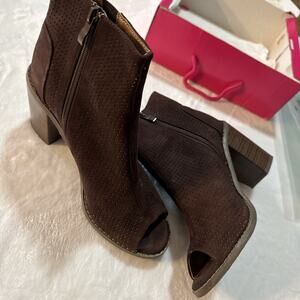 DREAM PAIRS by Toetos Women's Reuters Brown Peep Toe Ankle Booties Shoes Size 9M